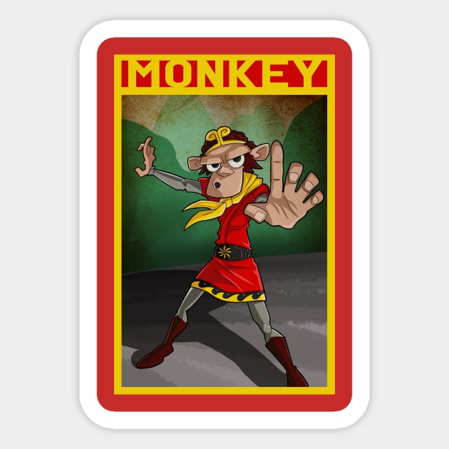 Monkey Fu Sticker by Captain_awesomepants